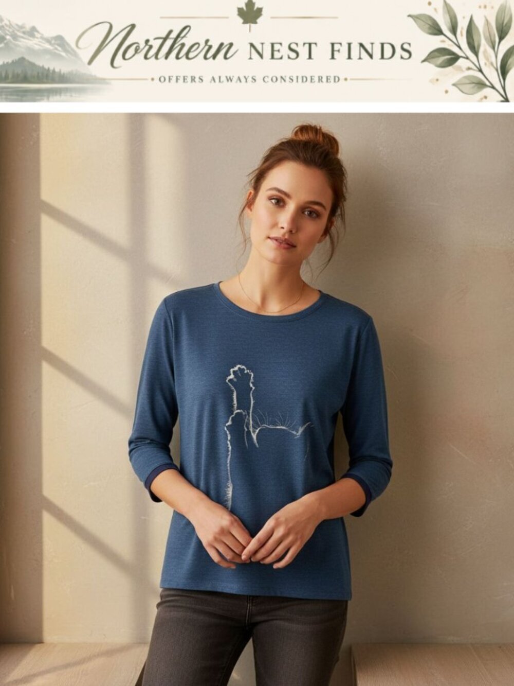 Plus Size Cat Print Crew Neck Pullover Sweatshirt Long Sleeve Casual Top